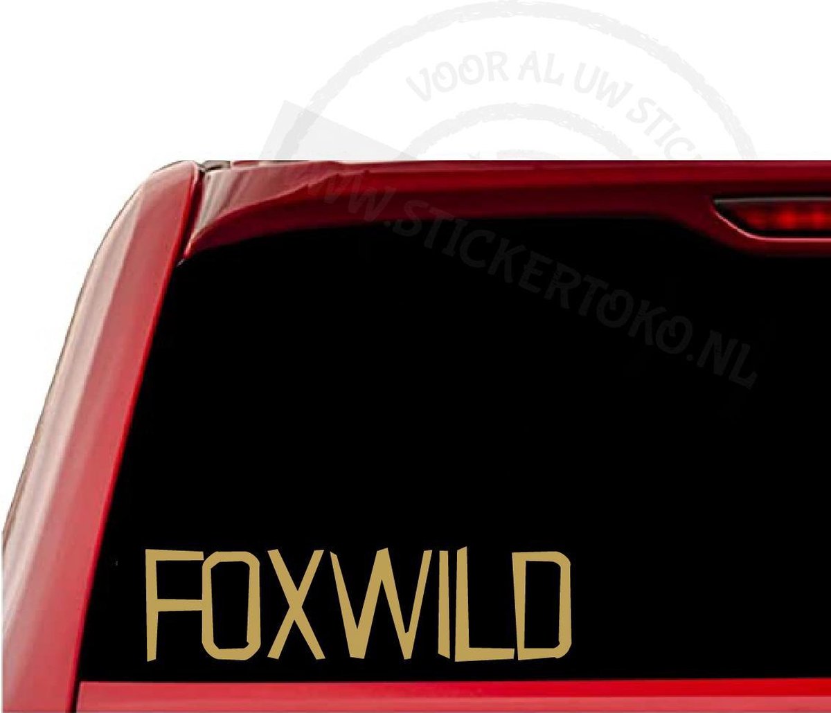 Autosticker Foxwild | Goud | 15cm | Auto sticker | Massa is kassa - Peter Gillis - Foxwild word ik er van! | Stickertoko.nl